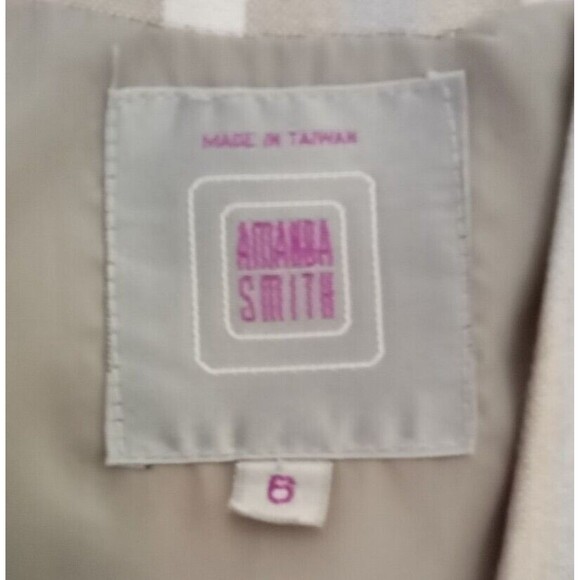Amanda Smith Jacket Size 6 Linen/Rayon Button Stripe Pockets - Picture 2 of 9